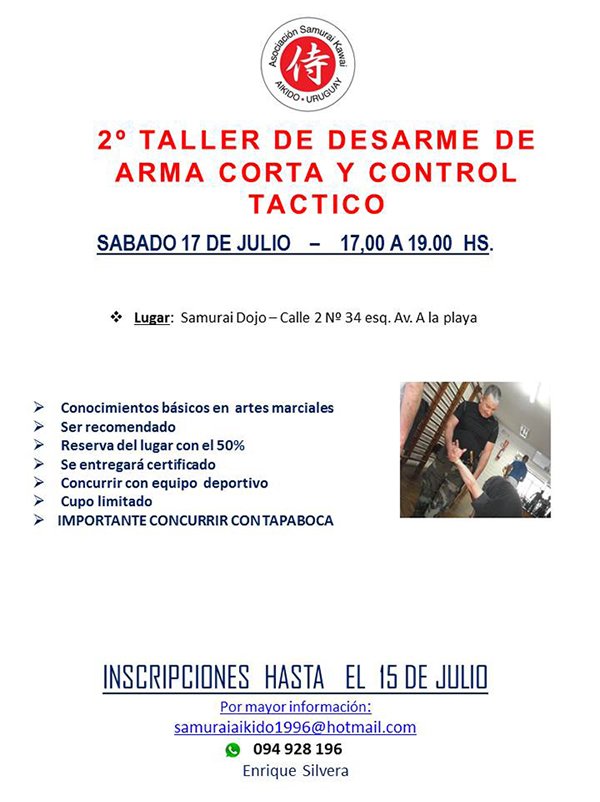 Segundo Taller de desarme de arma corta y control táctico