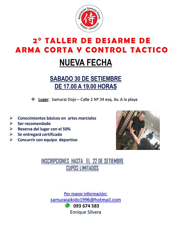 2° Taller de desarme de arma corta y control táctico