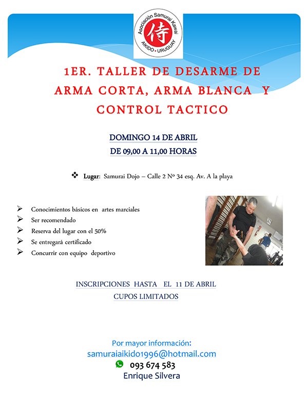 Afiche del primer taller de desarme de arma corta